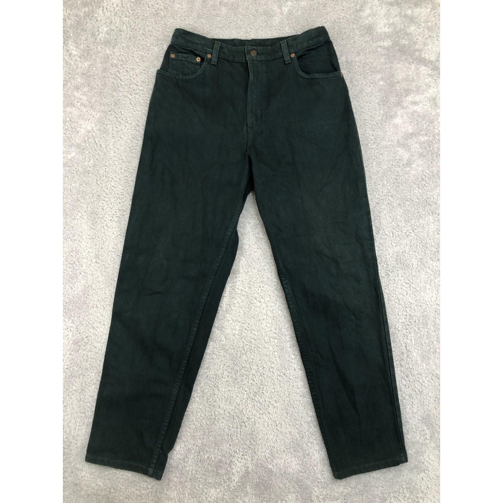 Levis 551 Jeans Womens Size 12 Long (30x30) Green Vintage USA Relaxed Tapered